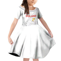 Custom Poland Football Family Matching Off Shoulder Short Dress and Hawaiian Shirt Bialo-Czerwoni Go Champion