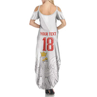 Custom Poland Football Family Matching Summer Maxi Dress and Hawaiian Shirt Bialo-Czerwoni Go Champion