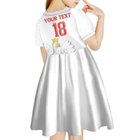 Custom Poland Football Kid Short Sleeve Dress Bialo-Czerwoni Go Champion