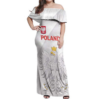 Custom Poland Football Off Shoulder Maxi Dress Bialo-Czerwoni Go Champion