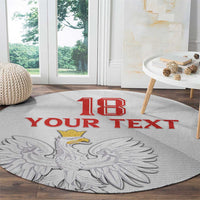 Custom Poland Football Round Carpet Bialo-Czerwoni Go Champion