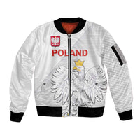 Custom Poland Football Sleeve Zip Bomber Jacket Bialo-Czerwoni Go Champion