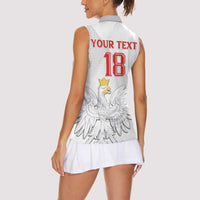 Custom Poland Football Women Sleeveless Polo Shirt Bialo-Czerwoni Go Champion