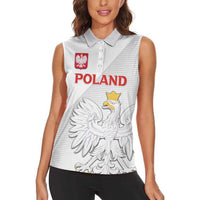 Custom Poland Football Women Sleeveless Polo Shirt Bialo-Czerwoni Go Champion