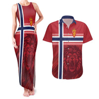Custom Norway Football Couples Matching Tank Maxi Dress and Hawaiian Shirt Norges Herrelandslag i Fotball