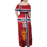 Custom Norway Football Family Matching Off Shoulder Maxi Dress and Hawaiian Shirt Norges Herrelandslag i Fotball
