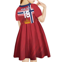 Custom Norway Football Kid Short Sleeve Dress Norges Herrelandslag i Fotball