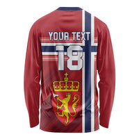 Custom Norway Football Long Sleeve Shirt Norges Herrelandslag i Fotball
