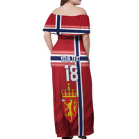 Custom Norway Football Off Shoulder Maxi Dress Norges Herrelandslag i Fotball