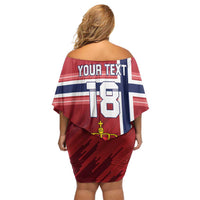 Custom Norway Football Off Shoulder Short Dress Norges Herrelandslag i Fotball