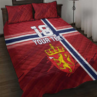 Custom Norway Football Quilt Bed Set Norges Herrelandslag i Fotball