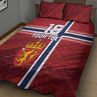 Custom Norway Football Quilt Bed Set Norges Herrelandslag i Fotball