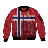 Custom Norway Football Sleeve Zip Bomber Jacket Norges Herrelandslag i Fotball