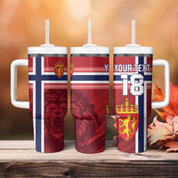 Custom Norway Football Tumbler With Handle Norges Herrelandslag i Fotball