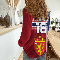 Custom Norway Football Women Casual Shirt Norges Herrelandslag i Fotball