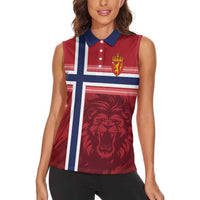 Custom Norway Football Women Sleeveless Polo Shirt Norges Herrelandslag i Fotball