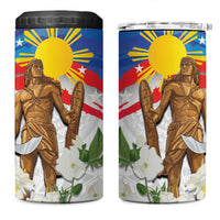 Philippines Flag Day 4 in 1 Can Cooler Tumbler Lapu-Lapu Warrior Heritage Art
