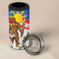Philippines Flag Day 4 in 1 Can Cooler Tumbler Lapu-Lapu Warrior Heritage Art