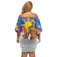 Philippines Flag Day Off Shoulder Short Dress Lapu-Lapu Warrior Heritage Art