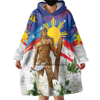 Philippines Flag Day Wearable Blanket Hoodie Lapu-Lapu Warrior Heritage Art