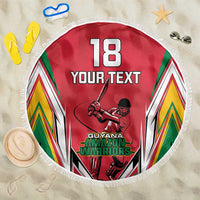 Custom Guyana Cricket Spirit Beach Blanket Amazon Warriors Inspired - Wonder Print Shop
