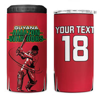 Custom Guyana Cricket Spirit 4 in 1 Can Cooler Tumbler Amazon Warriors Inspired - Wonder Print Shop