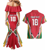 Custom Guyana Cricket Spirit Couples Matching Mermaid Dress and Hawaiian Shirt Amazon Warriors Inspired - Wonder Print Shop