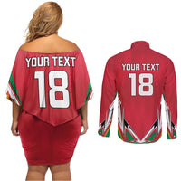 Custom Guyana Cricket Spirit Couples Matching Off Shoulder Short Dress and Long Sleeve Button Shirt Amazon Warriors Inspired - Wonder Print Shop