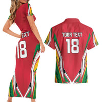 Custom Guyana Cricket Spirit Couples Matching Short Sleeve Bodycon Dress and Hawaiian Shirt Amazon Warriors Inspired - Wonder Print Shop