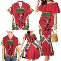 Custom Guyana Cricket Spirit Family Matching Mermaid Dress and Hawaiian Shirt Amazon Warriors Inspired - Wonder Print Shop