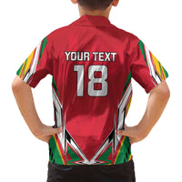 Custom Guyana Cricket Spirit Family Matching Off The Shoulder Long Sleeve Dress and Hawaiian Shirt Amazon Warriors Inspired - Wonder Print Shop