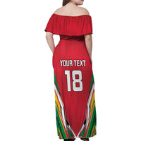 Custom Guyana Cricket Spirit Family Matching Off Shoulder Maxi Dress and Hawaiian Shirt Amazon Warriors Inspired - Wonder Print Shop