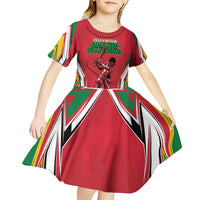 Custom Guyana Cricket Spirit Kid Short Sleeve Dress Amazon Warriors Inspired - Wonder Print Shop