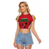 Custom Guyana Cricket Spirit Raglan Cropped T Shirt Amazon Warriors Inspired - Wonder Print Shop