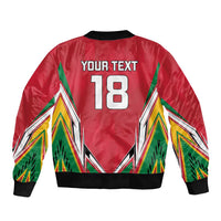 Custom Guyana Cricket Spirit Sleeve Zip Bomber Jacket Amazon Warriors Inspired - Wonder Print Shop