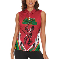 Custom Guyana Cricket Spirit Women Sleeveless Polo Shirt Amazon Warriors Inspired - Wonder Print Shop