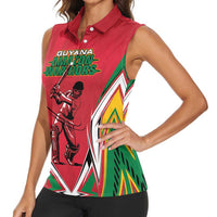 Custom Guyana Cricket Spirit Women Sleeveless Polo Shirt Amazon Warriors Inspired - Wonder Print Shop