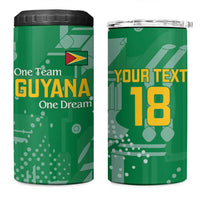 Custom Guyana Football 4 in 1 Can Cooler Tumbler One Team One Game Green Version - Wonder Print Shop