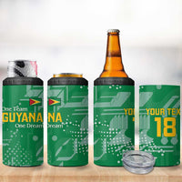 Custom Guyana Football 4 in 1 Can Cooler Tumbler One Team One Game Green Version - Wonder Print Shop