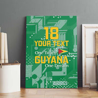Custom Guyana Football Canvas Wall Art One Team One Game Green Version - Wonder Print Shop