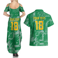 Custom Guyana Football Couples Matching Summer Maxi Dress and Hawaiian Shirt One Team One Game Green Version - Wonder Print Shop