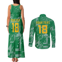 Custom Guyana Football Couples Matching Tank Maxi Dress and Long Sleeve Button Shirt One Team One Game Green Version - Wonder Print Shop
