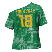 Custom Guyana Football Cross Shoulder Shirt One Team One Game Green Version - Wonder Print Shop