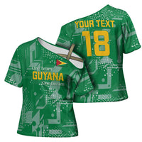 Custom Guyana Football Cross Shoulder Shirt One Team One Game Green Version - Wonder Print Shop