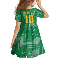 Custom Guyana Football Family Matching Mermaid Dress and Hawaiian Shirt One Team One Game Green Version - Wonder Print Shop