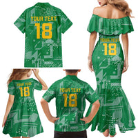 Custom Guyana Football Family Matching Mermaid Dress and Hawaiian Shirt One Team One Game Green Version - Wonder Print Shop