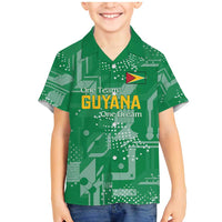 Custom Guyana Football Family Matching Mermaid Dress and Hawaiian Shirt One Team One Game Green Version - Wonder Print Shop