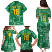 Custom Guyana Football Family Matching Puletasi and Hawaiian Shirt One Team One Game Green Version - Wonder Print Shop