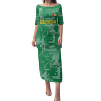 Custom Guyana Football Family Matching Puletasi and Hawaiian Shirt One Team One Game Green Version - Wonder Print Shop
