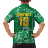 Custom Guyana Football Family Matching Short Sleeve Bodycon Dress and Hawaiian Shirt One Team One Game Green Version - Wonder Print Shop